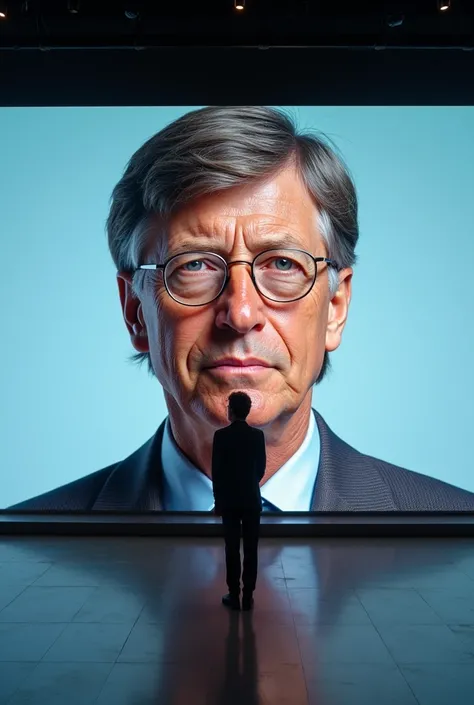 Bill Gates at 25 years old on a giant screen 