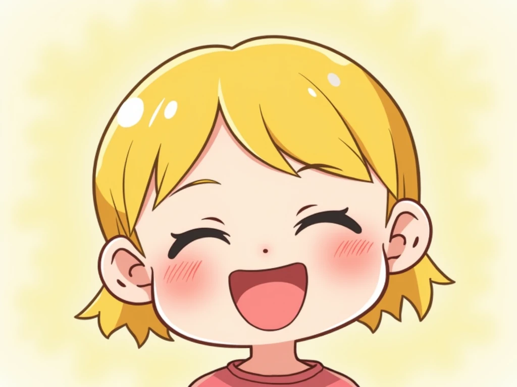  1 girl,  blush,  smiles,  shortcut that doesnt shed bangs,  open her mouth , bangs, Blonde,  simple background,  sticks out his tongue , Color cartoon-style illustrations