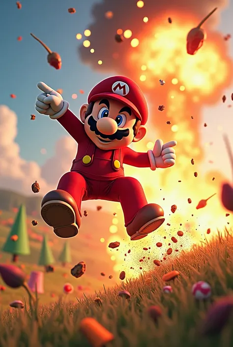 Mario exploding