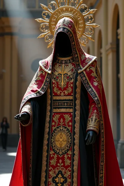 Fantasy costume inspired by Lord of Miracles from Lima Peru ,  this costume has to have the concept of the canvas and the walk of the Lord of Miracles 