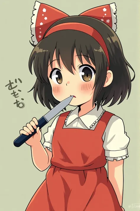 Little Loli sucking a trowel