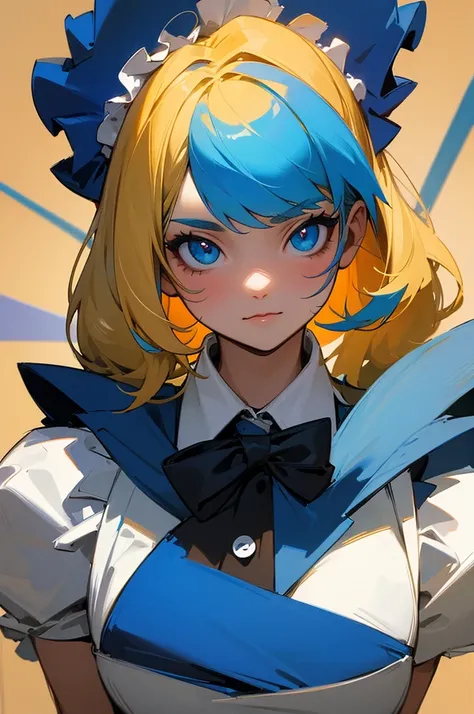 ((best quality)), ((masterpiece)), (detailed), perfect face chica gato pelo azul maid