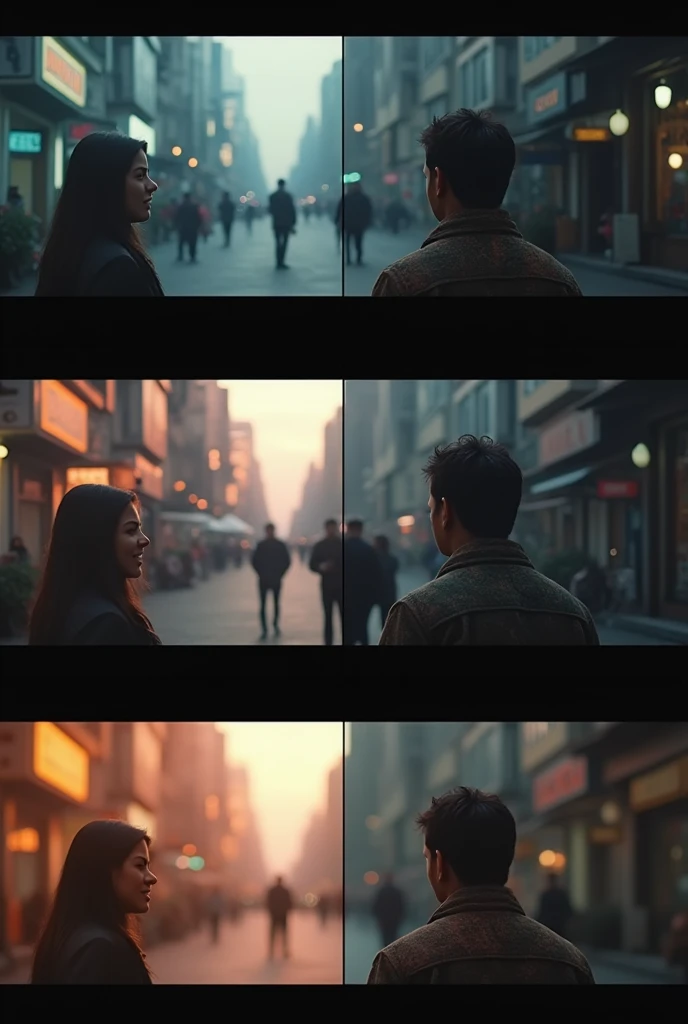 "Side-by-side video frames, one dull and ungraded, and the other vibrant and cinematic with enhanced color tones, showcasing the before-and-after of professional color grading."