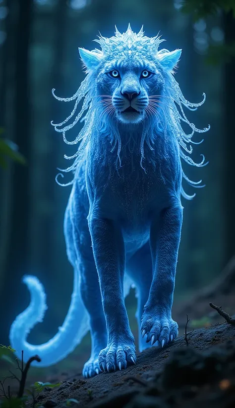 Imagine a hybrid creature that fuses the elegance of a crystalline jellyfish with the strength of a panther. Its translucent, glowing tentacles ripple like auroras in the night, while its feline torso boasts sleek, obsidian fur that absorbs light. This eth...