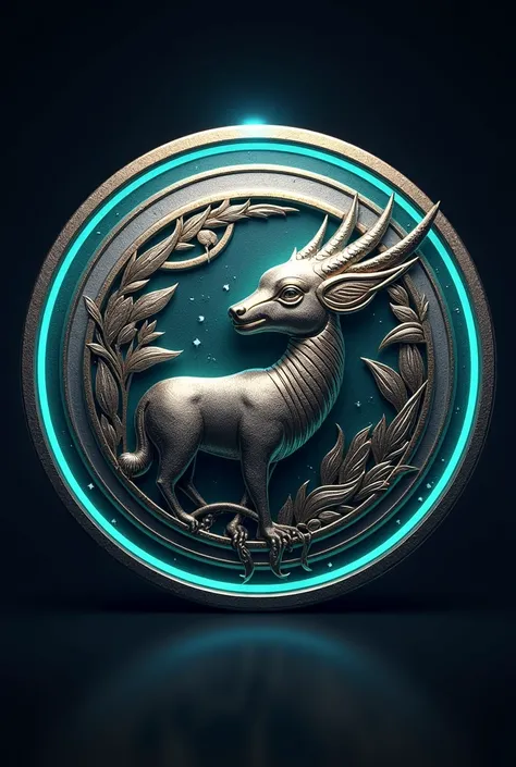 Please design a coin for the Crypzoo platform, incorporating elements related to Islam. The coin should still reflect the futuristic and animal-themed concept, but it should also include subtle Islamic symbols or motifs, such as a crescent moon, star, or A...