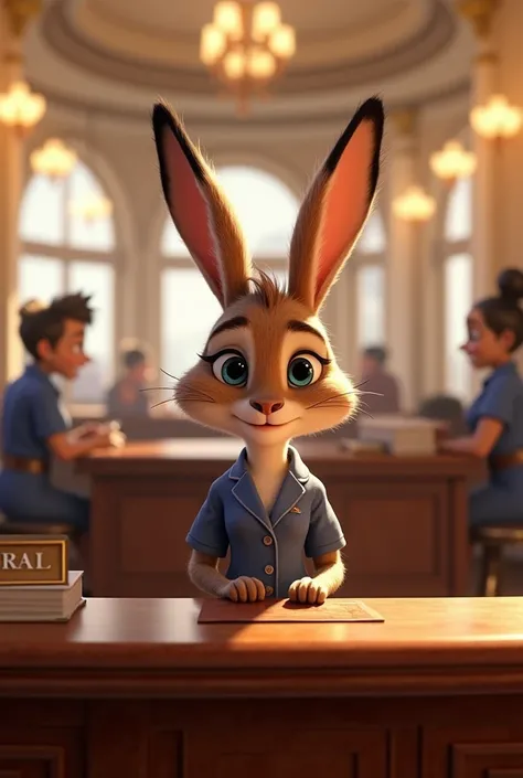 Priscila Tripletoe from Zootopia as a bank teller