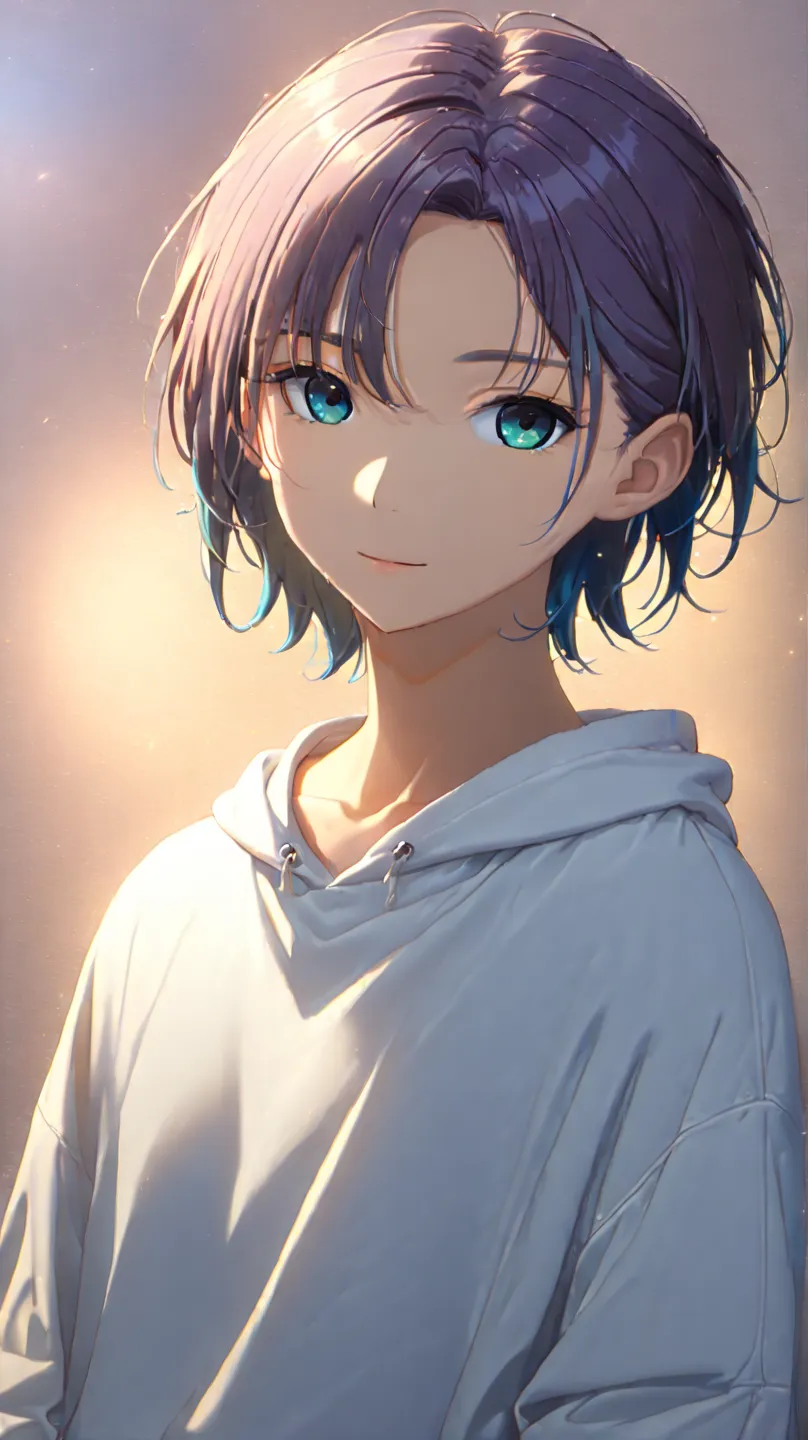 t_asakura, 1girl, ahoge, aqua eyes, short, slightly tousled light gray hair with a faint bluish tint, sleek and casual hairstyle...