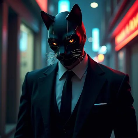 Gangster with cat mask