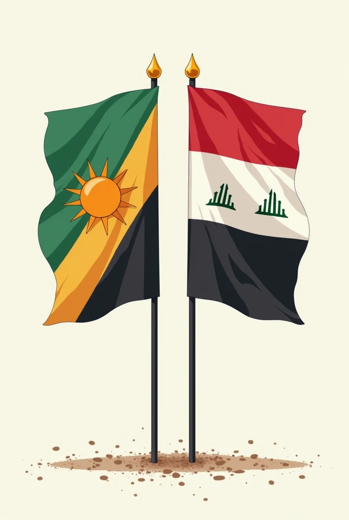 The flag of Sarayel and the flag of Iraq 