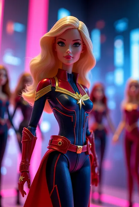 Create a Barbiex Marvel display to promote dolls