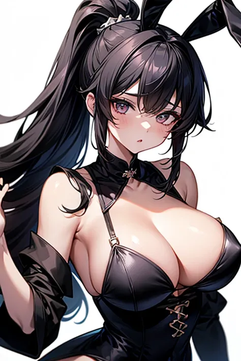 Ridiculous、 black bunny girl、 ponytail、Big Breasts、Emphasize your breasts、