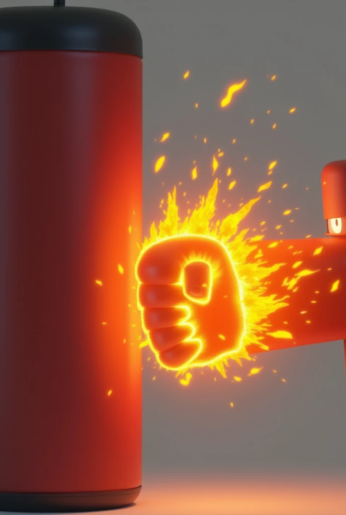 a fist , JUST A FIST , From Roblox, golpeando un saco de boxeo con mucha fuerza que hasta sale fuego 🔥 de tamaño 1920 × 1080 píxeles 