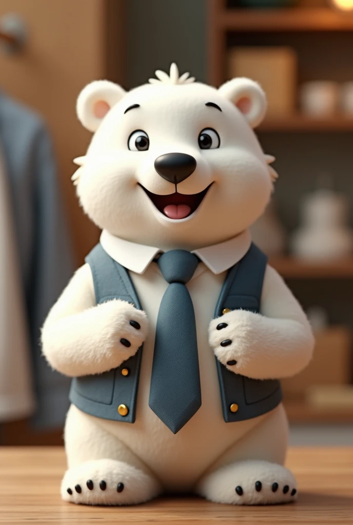  original design method ， The Polar Bear store manager asks for a cute one，Cute，Handsome ，Wear a tie and smile 