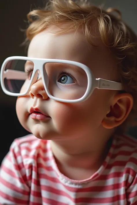 ((best quality)), ((masterpiece)), (detailed), baby perfect face 3D glasses  