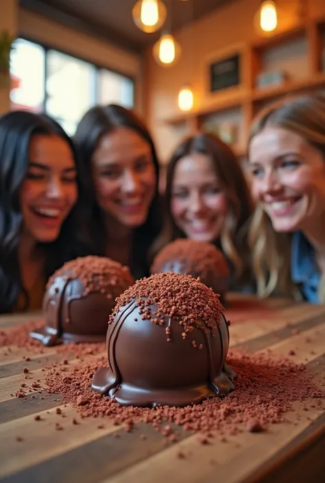 An advertisement for a social network promoting chocolate bombs 
