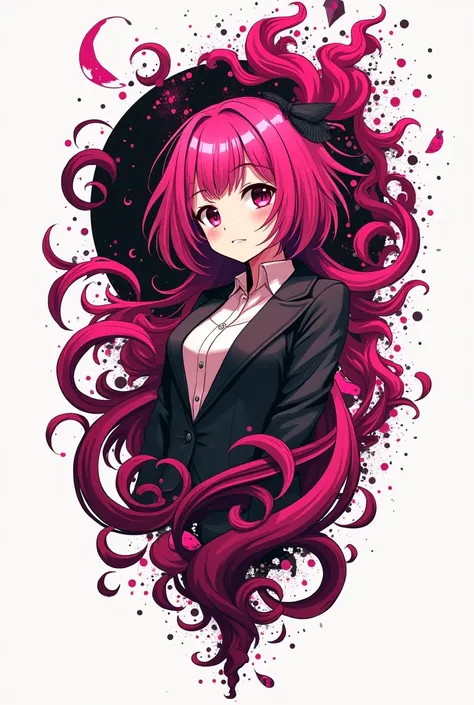 I want to make a pink and black , anime style for tattoo artist