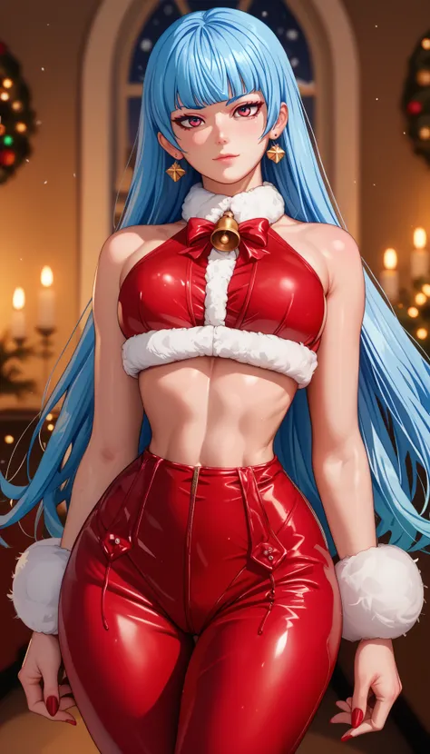 1girl、k0l4, 1girl, kula diamond、Shiny Hair、Tight waist、Small waist、Christmas costume、Glowing Skin、Beauty、