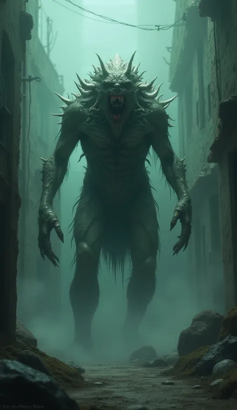 A horrifying and terrifying monster, grotesque in appearance, with deformed features and a menacing aura. Its presence is nightmarish, radiating fear and revulsion, with unsettling movements and a grotesque, otherworldly form that defies explanation. The c...