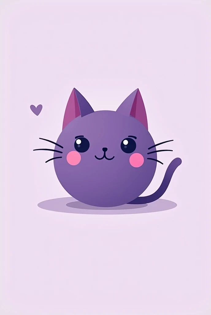 Entirely authentic minimal purple kawai cat logo in lines