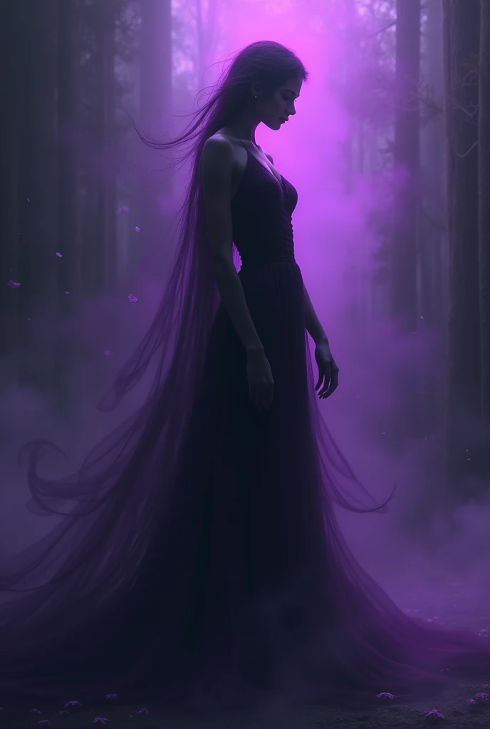 Purple dark shadow figure woman