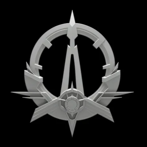 futuristic design, silver badge , imperial symbol, ambient occlusion:3, sharp metal crest, ambient occlusion render, ambient occlusion , 3D logo , An ambient occlusion render, ambient occlusion, strong ambient occlusion, monochrome 3d model, Ultra ambient ...