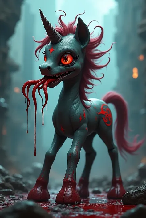  My Little Pony Pony in Warp from Warhammer 40000 .
  The Dark Gods from Warhammer 40000 ,  My Little Pony ponies lick their wet tentacles, Khorn, wolf pony