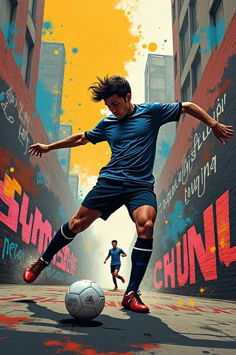 Soccer cool graphics with cool graffiti style
