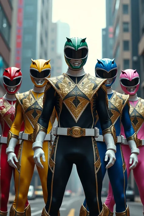 Mighty Morphin Power Rangers, Red Tyrano Ranger, Black Mammoth Ranger, Blue Triceratops Ranger, Yellow Sabretooth Tiger Ranger, Pink Ptera Ranger, Green Dragon Ranger