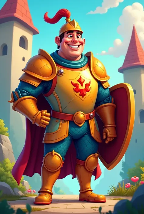 Create me a knight make it look like a cartoon.Make it a lot easier 