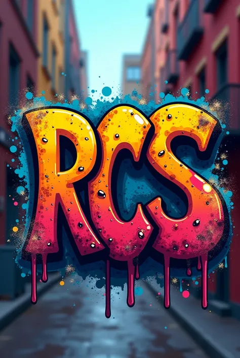 Logo with the letters RCS in graffiti style
