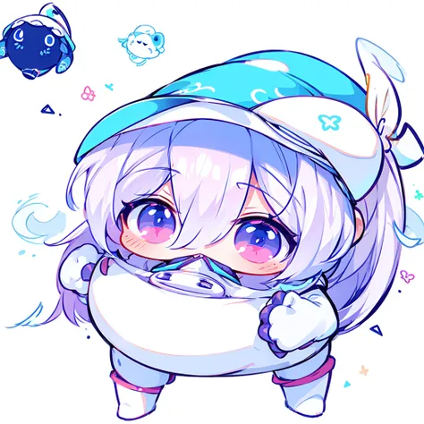 (White background),(Chibi character:1.4) 3rd grade、Alone,full body、Vivid neon color palette、