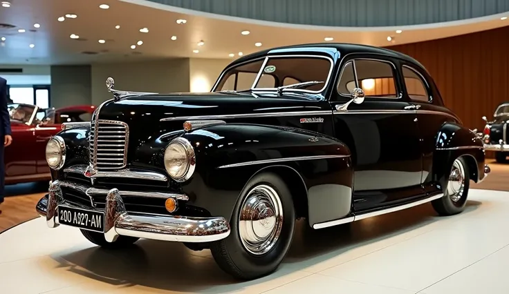  Plymouth Cranbrook 1950  Black Shiny Colour Front Side view in luxurious showroom 