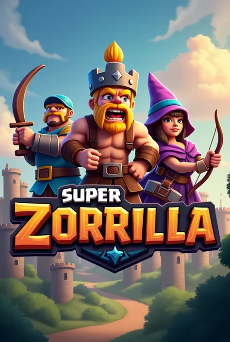 Give me a Clash of Clans logo with the name of SuperZorrilla