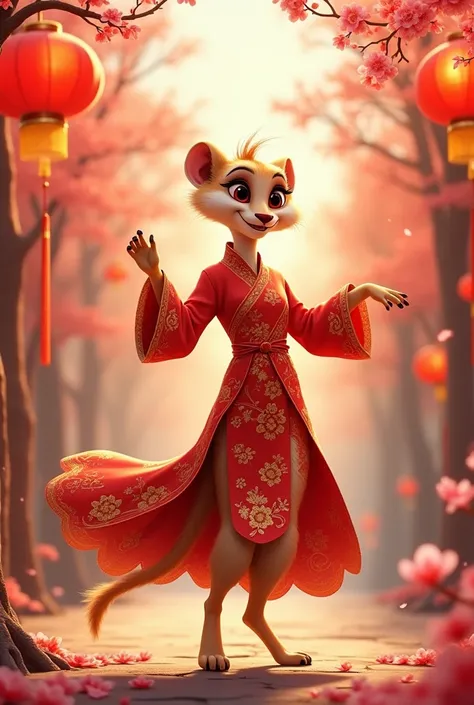 Timon wear ao dai in Tet holiday