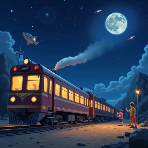 Night on the Galactic Railway, Giovanni and Campanella are boys and best friends. On the night of the Star Festival, the two board the Galaxy Express and travel through space and the present, past, and future.