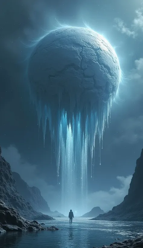 Here’s a detailed and enhanced prompt for a **Sadness Planet**, designed exactly like the ultra-realistic style in the images you shared:

---

**Sadness Planet: "Tearfall"**  
A sorrowful, ethereal planet floating in the vast expanse of space, its surface...