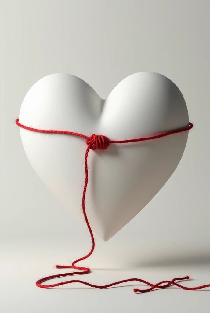 I made a picture of a heart made of plaster that was tied by a red thread