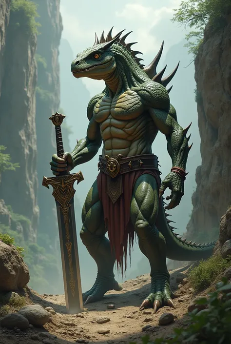 Reptilian with sword in it hand