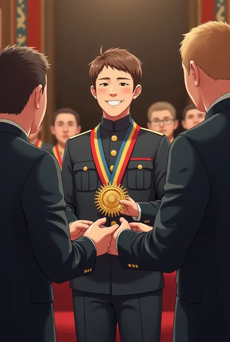 A person rewarded by medal 