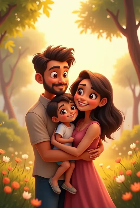 Family photo father mother daughter  Disney pixar 
