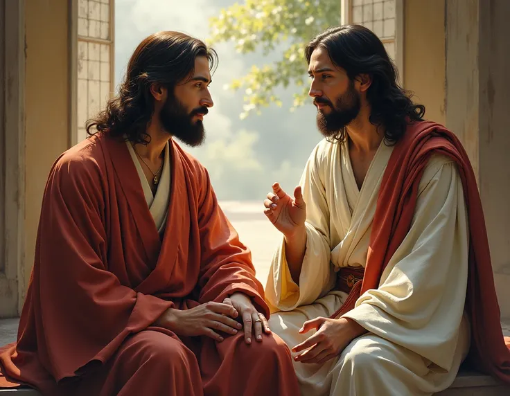 Jesus Christ seated with ren