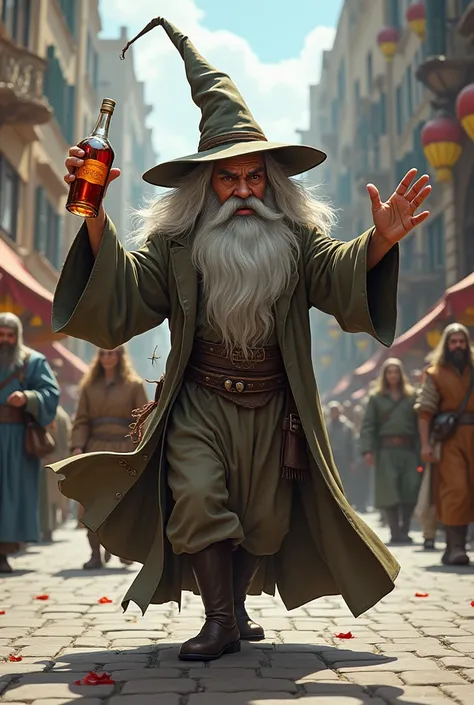 Gandalf drunk and drunk doing Kassos in the street 