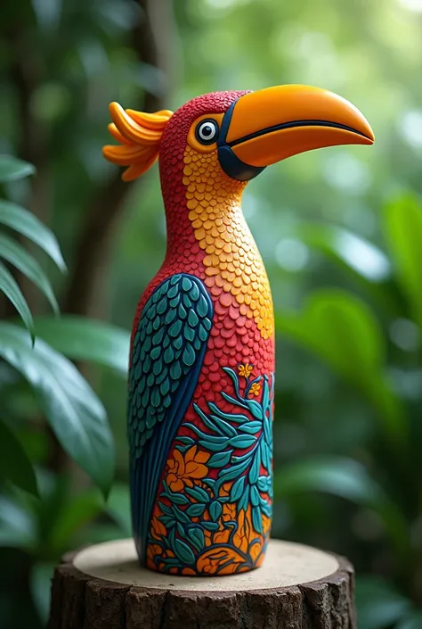 A MALAYSIAN HORNBILL SHAPED WATER BOTTLE