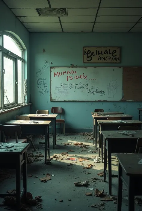 Empty Classroom with vandalism 