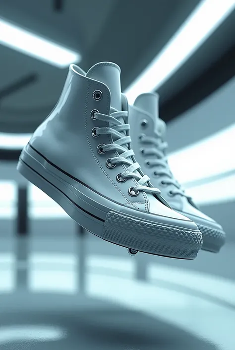 Futuristic converse shoes, no legs, no feet