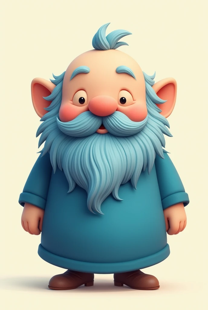 Make me one small & cartoon dwarf with blue dress and beard