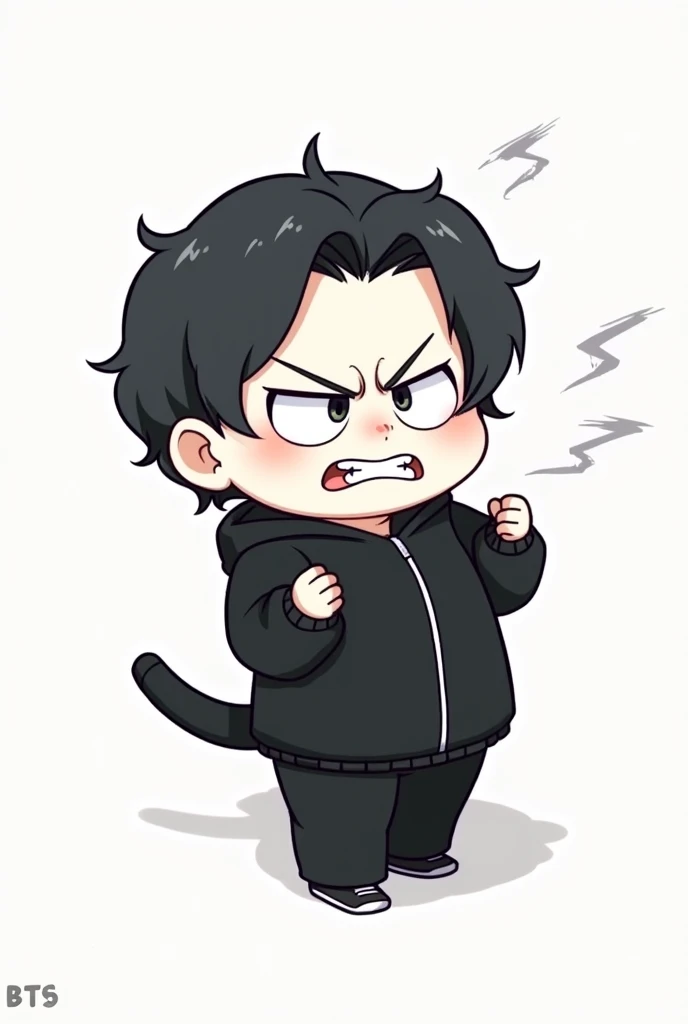 A Yoongi chibi with an angry face