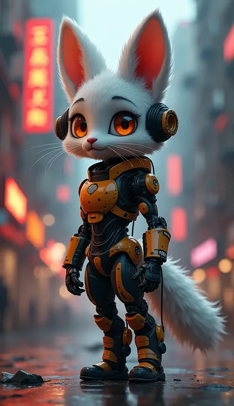 Masterpiece. 8K. High detail. Dynamic plot. Perfect anatomy. Cute furry, cyborg, cyberpunk style, intricate details, hdr, hyper detail. cinematic frame. Rich colors.