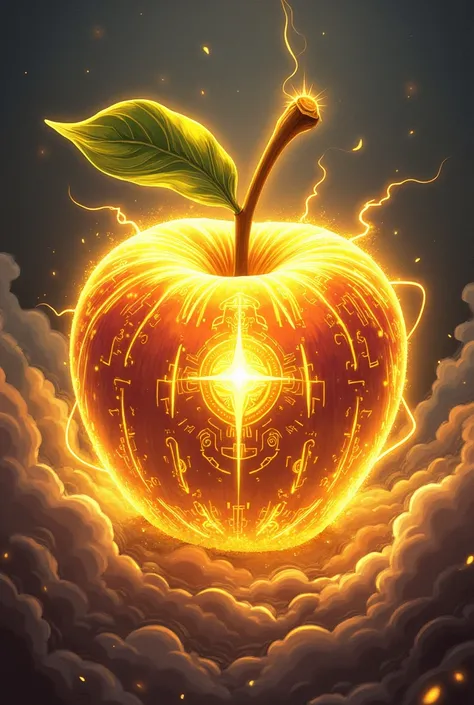 Create me a picture of golden apple in the manga yugioh style 