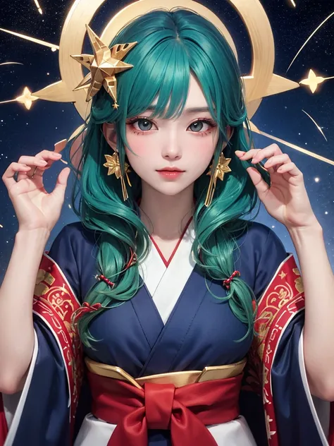 masterpiece， best quality，8k， Detailed skin texture ， detailed cloth texture，Beautifully detailed face， complex details， super detailed，Rei Ayanamiの肖像，Green Hair， split in the center 、Red colored eyes， black headgear on the head,Pixieカット，Shining Skin Hair ...